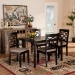 Baxton Studio Henry Modern and Contemporary Sand Fabric Upholstered and Dark Brown Finished Wood 5-Piece Dining Set - BSORH335C-Sand/Dark Brown-5PC Dining Set