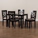 Baxton Studio Henry Modern and Contemporary Sand Fabric Upholstered and Dark Brown Finished Wood 5-Piece Dining Set - BSORH335C-Sand/Dark Brown-5PC Dining Set