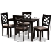Baxton Studio Henry Modern and Contemporary Sand Fabric Upholstered and Dark Brown Finished Wood 5-Piece Dining Set - BSORH335C-Sand/Dark Brown-5PC Dining Set