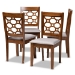 Baxton Studio Peter Modern and Contemporary Grey Fabric Upholstered and Walnut Brown Finished Wood 4-Piece Dining Chair Set