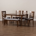 Baxton Studio Gabriel Modern and Contemporary Grey Fabric Upholstered and Walnut Brown Finished Wood 6-Piece Dining Set - BSORH335C-Grey/Walnut-6PC Dining Set