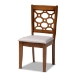 Baxton Studio Peter Modern and Contemporary Grey Fabric Upholstered and Walnut Brown Finished Wood 4-Piece Dining Chair Set - BSORH335C-Grey/Walnut-DC-4PK