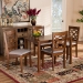 Baxton Studio Henry Modern and Contemporary Grey Fabric Upholstered and Walnut Brown Finished Wood 5-Piece Dining Set - BSORH335C-Grey/Walnut-5PC Dining Set
