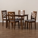 Baxton Studio Henry Modern and Contemporary Grey Fabric Upholstered and Walnut Brown Finished Wood 5-Piece Dining Set - BSORH335C-Grey/Walnut-5PC Dining Set