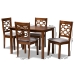 Baxton Studio Henry Modern and Contemporary Grey Fabric Upholstered and Walnut Brown Finished Wood 5-Piece Dining Set - BSORH335C-Grey/Walnut-5PC Dining Set