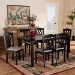 Baxton Studio Salem Modern and Contemporary Grey Fabric Upholstered and Dark Brown Finished Wood 7-Piece Dining Set - BSORH1017C-Grey/Dark Brown-7PC Dining Set