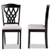 Baxton Studio Delilah Modern and Contemporary Grey Fabric Upholstered and Dark Brown Finished Wood 2-Piece Dining Chair Set - BSORH1017C-Grey/Dark Brown-DC-2PK