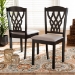 Baxton Studio Delilah Modern and Contemporary Grey Fabric Upholstered and Dark Brown Finished Wood 2-Piece Dining Chair Set - BSORH1017C-Grey/Dark Brown-DC-2PK