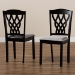 Baxton Studio Delilah Modern and Contemporary Grey Fabric Upholstered and Dark Brown Finished Wood 2-Piece Dining Chair Set - BSORH1017C-Grey/Dark Brown-DC-2PK
