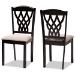 Baxton Studio Delilah Modern and Contemporary Sand Fabric Upholstered and Dark Brown Finished Wood 2-Piece Dining Chair Set