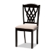 Baxton Studio Salem Modern and Contemporary Sand Fabric Upholstered and Dark Brown Finished Wood 7-Piece Dining Set - BSORH1017C-Sand/Dark Brown-7PC Dining Set