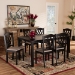 Baxton Studio Salem Modern and Contemporary Sand Fabric Upholstered and Dark Brown Finished Wood 7-Piece Dining Set - BSORH1017C-Sand/Dark Brown-7PC Dining Set