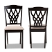Baxton Studio Delilah Modern and Contemporary Sand Fabric Upholstered and Dark Brown Finished Wood 2-Piece Dining Chair Set - BSORH1017C-Sand/Dark Brown-DC-2PK