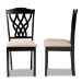 Baxton Studio Delilah Modern and Contemporary Sand Fabric Upholstered and Dark Brown Finished Wood 2-Piece Dining Chair Set - BSORH1017C-Sand/Dark Brown-DC-2PK