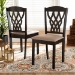 Baxton Studio Delilah Modern and Contemporary Sand Fabric Upholstered and Dark Brown Finished Wood 2-Piece Dining Chair Set - BSORH1017C-Sand/Dark Brown-DC-2PK