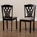 Baxton Studio Delilah Modern and Contemporary Sand Fabric Upholstered and Dark Brown Finished Wood 2-Piece Dining Chair Set - BSORH1017C-Sand/Dark Brown-DC-2PK