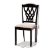 Baxton Studio Delilah Modern and Contemporary Sand Fabric Upholstered and Dark Brown Finished Wood 2-Piece Dining Chair Set - BSORH1017C-Sand/Dark Brown-DC-2PK