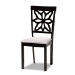 Baxton Studio Dallas Modern and Contemporary Grey Fabric Upholstered and Dark Brown Finished Wood 7-Piece Dining Set - BSORH1019C-Grey/Dark Brown-7PC Dining Set