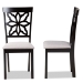 Baxton Studio Samwell Modern and Contemporary Grey Fabric Upholstered and Dark Brown Finished Wood 2-Piece Dining Chair Set - BSORH1019C-Grey/Dark Brown-DC-2PK