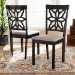 Baxton Studio Samwell Modern and Contemporary Grey Fabric Upholstered and Dark Brown Finished Wood 2-Piece Dining Chair Set - BSORH1019C-Grey/Dark Brown-DC-2PK