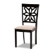Baxton Studio Dallas Modern and Contemporary Sand Fabric Upholstered and Dark Brown Finished Wood 7-Piece Dining Set - BSORH1019C-Sand/Dark Brown-7PC Dining Set