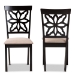 Baxton Studio Samwell Modern and Contemporary Sand Fabric Upholstered and Dark Brown Finished Wood 2-Piece Dining Chair Set - BSORH1019C-Sand/Dark Brown-DC-2PK