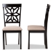 Baxton Studio Samwell Modern and Contemporary Sand Fabric Upholstered and Dark Brown Finished Wood 2-Piece Dining Chair Set - BSORH1019C-Sand/Dark Brown-DC-2PK