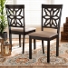 Baxton Studio Samwell Modern and Contemporary Sand Fabric Upholstered and Dark Brown Finished Wood 2-Piece Dining Chair Set - BSORH1019C-Sand/Dark Brown-DC-2PK