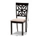 Baxton Studio Samwell Modern and Contemporary Sand Fabric Upholstered and Dark Brown Finished Wood 2-Piece Dining Chair Set - BSORH1019C-Sand/Dark Brown-DC-2PK