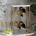 Baxton Studio Ramona Modern and Contemporary Gold Finished Metal Wine Rack With Faux Marble Tabletop - BSOWS-12223-Wine Rack