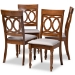 Baxton Studio Lucie Modern and Contemporary Grey Fabric Upholstered and Walnut Brown Finished Wood 4-Piece Dining Chair Set