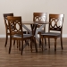 Baxton Studio Jessie Modern and Contemporary Grey Fabric Upholstered and Walnut Brown Finished Wood 5-Piece Dining Set - BSOJessie-Grey/Walnut-5PC Dining Set