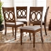 Baxton Studio Lucie Modern and Contemporary Grey Fabric Upholstered and Walnut Brown Finished Wood 4-Piece Dining Chair Set - BSORH333C-Grey/Walnut-DC-4PK