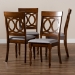 Baxton Studio Lucie Modern and Contemporary Grey Fabric Upholstered and Walnut Brown Finished Wood 4-Piece Dining Chair Set - BSORH333C-Grey/Walnut-DC-4PK