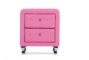 Baxton Studio Stella Crystal Tufted Pink Leather Modern Nightstand