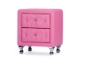 Baxton Studio Stella Crystal Tufted Pink Leather Modern Nightstand - BSOBBT3084-Pink-NS