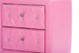 Baxton Studio Stella Crystal Tufted Pink Leather Modern Nightstand - BSOBBT3084-Pink-NS