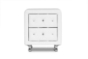 Baxton Studio Stella Crystal Tufted White Upholstered Modern Nightstand - BSOBBT3084-White-NS