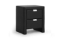 Baxton Studio Frey Black Upholstered Modern Nightstand