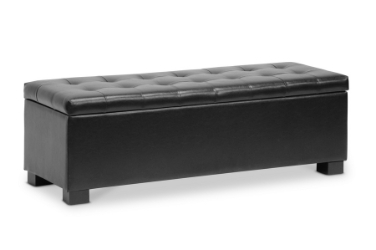 Baxton Studio Roanoke Ottoman in Black