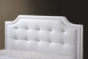 Baxton Studio Carlotta White Modern Bed with Upholstered Headboard - Full Size - BSOBBT6376-White-Full