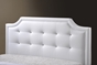 Baxton Studio Carlotta White Modern Bed with Upholstered Headboard - King Size - BSOBBT6376-White-King