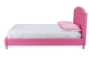 Baxton Studio Canterbury Pink Leather Contemporary Full-Size Bed - BSOBBT6440-Full-Pink