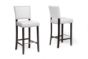 Baxton Studio Aries White Modern Bar Stool with Nail Head Trim (Set of 2)