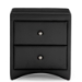 Baxton Studio  Dorian Black Faux Leather Upholstered Modern Nightstand