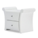 Baxton Studio  Victoria Matte White PU Leather 2 Storage Drawers Nightstand Bedside Table - BSOBBT3111A1-White-NS