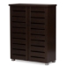 Baxton Studio Adalwin Modern and Contemporary 2-Door Dark Brown Wooden Entryway Shoes Storage Cabinet - BSOSC863522-Wenge