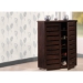Baxton Studio Adalwin Modern and Contemporary 2-Door Dark Brown Wooden Entryway Shoes Storage Cabinet - BSOSC863522-Wenge