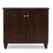 Baxton Studio Winda Modern and Contemporary 2-Door Dark Brown Wooden Entryway Shoes Storage Cabinet