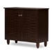 Baxton Studio Winda Modern and Contemporary 2-Door Dark Brown Wooden Entryway Shoes Storage Cabinet - BSOSC864572 B-Wenge